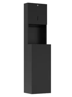 Indbygningsmodul med papirdispenser og affaldsspand 32 l, mat sort - Pressalit