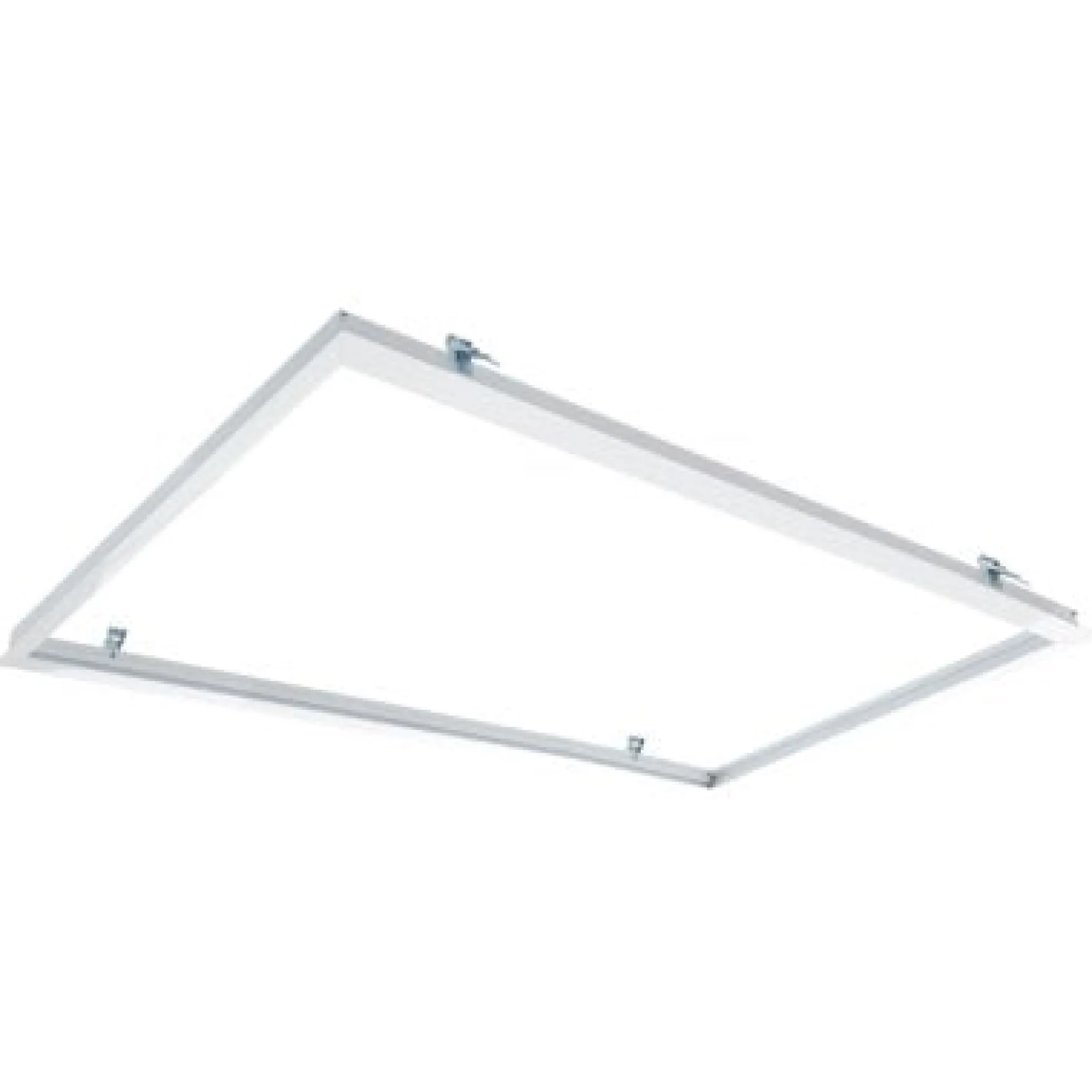 Indbygningsramme til 120x60 cm LED panel, til troldtekt og gips, hvid kant