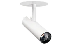 Indbygningsspot Tube Micro R, LED 7W, direkte i isolering, hvid/sort - SG Armaturen