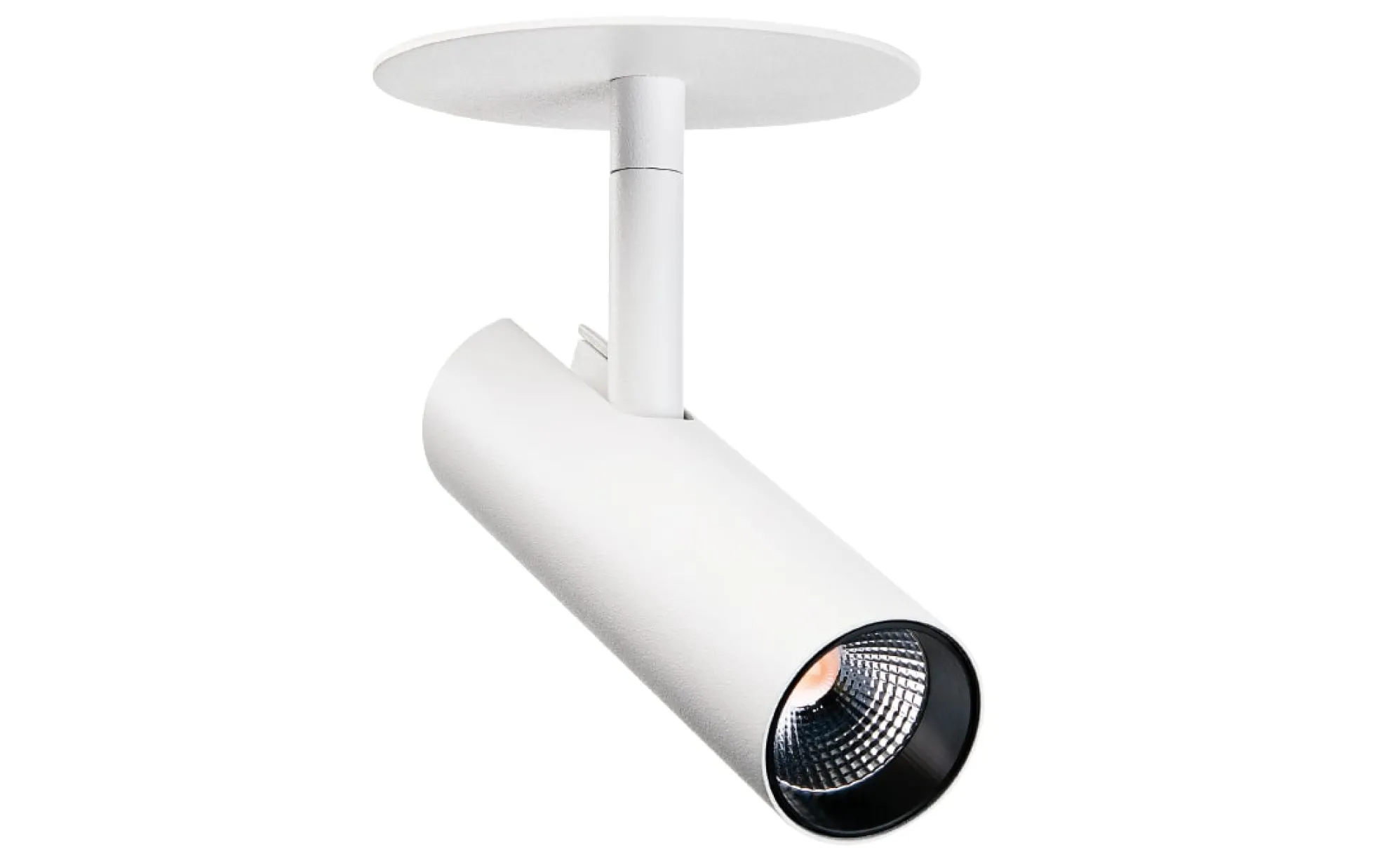 Indbygningsspot Tube Micro R, LED 7W, direkte i isolering, hvid/sort - SG Armaturen