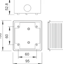 Indmurings-/WDK kanaldåse til 16/32A CEE udtag (60 x 60 mm hulafstand) – OBO Bettermann