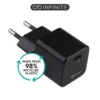 INFINITE (GRS) USB-C oplader EU PD 30W GaN, 1 x USB-C, sort, 98% genanvendt plastik (rPC)