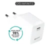 INFINITE (GRS) USB-C oplader EU PD 60W GaN, 1 x USB-C, hvid, 98% genanvendt plastik (rPC)