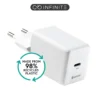 INFINITE (GRS) USB-C oplader EU PD 45W GaN, 1 x USB-C, hvid, 98% genanvendt plastik (rPC)