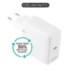INFINITE (GRS) USB-C oplader EU PD 65W GaN, 1x USB-C, hvid, 50% genanvendt plast (rPC)