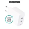 INFINITE (GRS) USB-C oplader EU PD 35W Dynamic, 2 x USB-C, hvid, 98% genanvendt plast (rPC) (udgået)