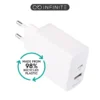 INFINITE (GRS) USB-oplader EU, 1 x USB-C PD 20W, 1 x USB-A 12W, hvid, 98% genanvendt plast (rPC)