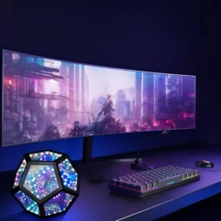 Infinity mirror light, RGBW, 9W, bordlampe, USB tilslutning, inkl. fjernbetjening