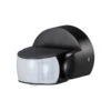 Infrarød bevægelsessensor, IP65 udendørs, sort, 180°/360° detektering, max 600W LED