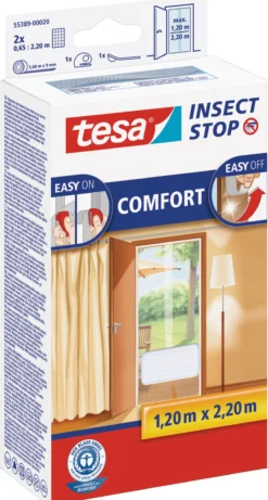Insektnet Comfort døre, 2,2mx1,2m, hvid - Tesa