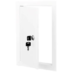 Inspektionslem IML metal med lås, 600x600 mm, hvid