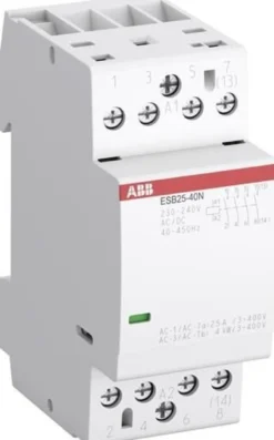 Installationskontaktor 4-polet 4NO, AC-1 25A ved 55 grader, 400V AC, styrespænding 24V AC/DC