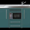 Intra Juvel minikøkken, Trend premiumline, 1500 mm, petrol, enkeltkumme, højre