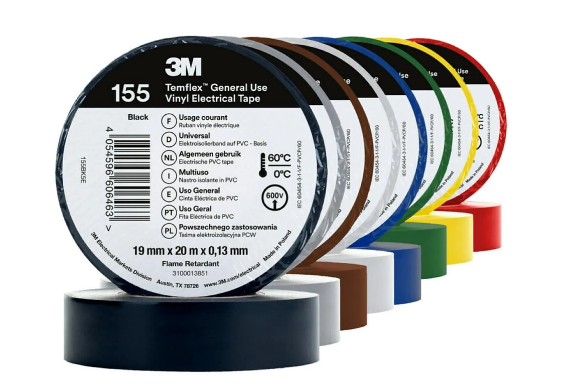 Isoleringstape, 15 mm x 10 meter, 3M Temflex Vinyltape