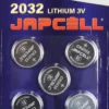 Japcell lithium CR2032 batteri, 5 stk.