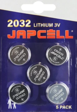 Japcell lithium CR2032 batteri, 5 stk.