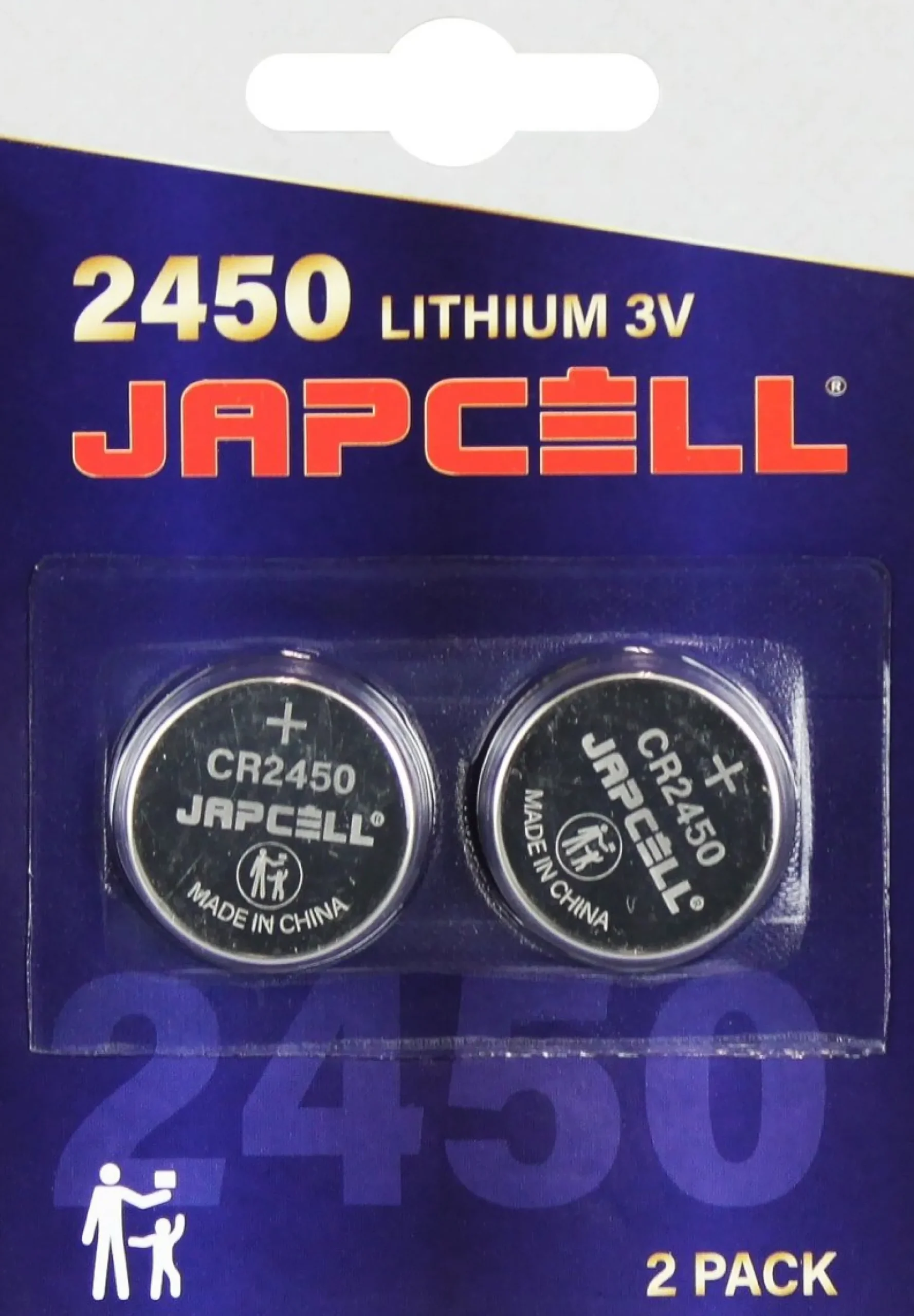 Japcell lithium CR2450 batteri, 2 stk.