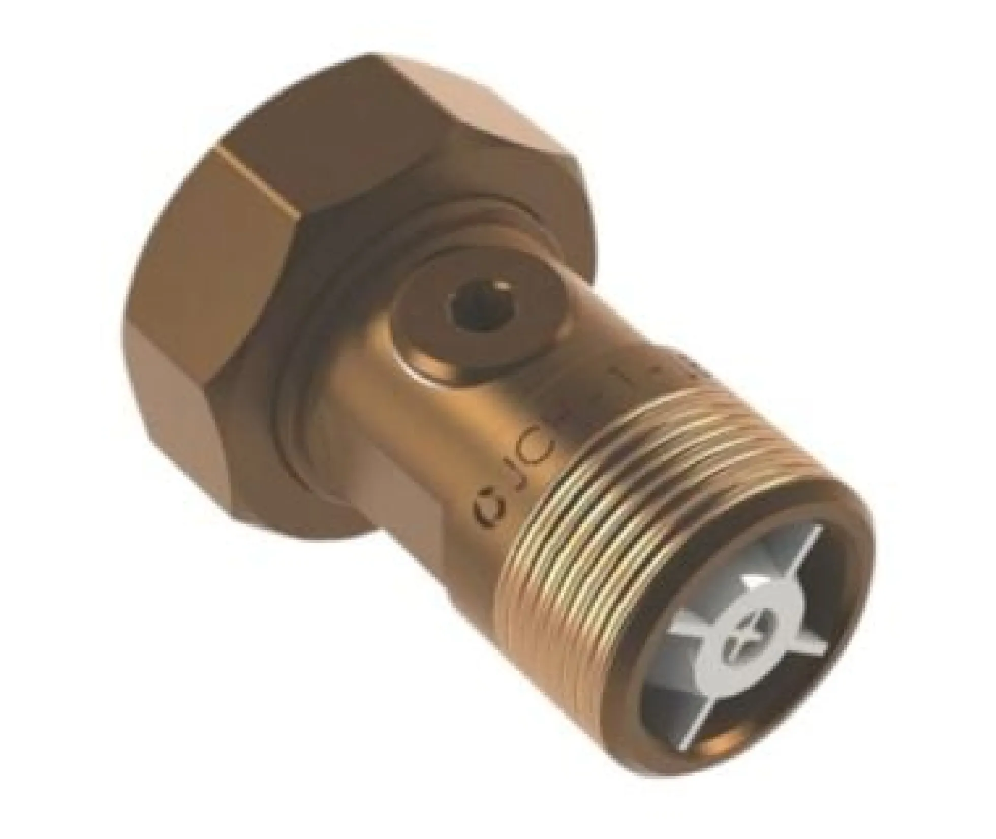 Jch 2286 vandmålerforskruning, 1/2" x 3/4" x 40 mm med kontraventil - rødgods