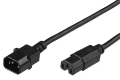 Jumperkabel C14 - C15, sort, H05VV-F3x1.5 mm² CU, han-hun - MicroConnect