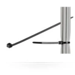 Kabelbinder, sort, 292 mm x 3,5 mm, 300 mm x 3,6 mm, UV-resistent, vejrbestandig, Nylon, brudstyrke: 18,1 kg