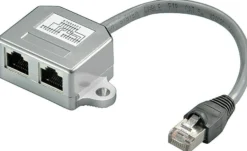 Kabel splitter, Y-adapter RJ45 til 2x RJ45 M/F, netværksfordeler, skærmet til 2x CAT 5 Ethernet - MicroConnect
