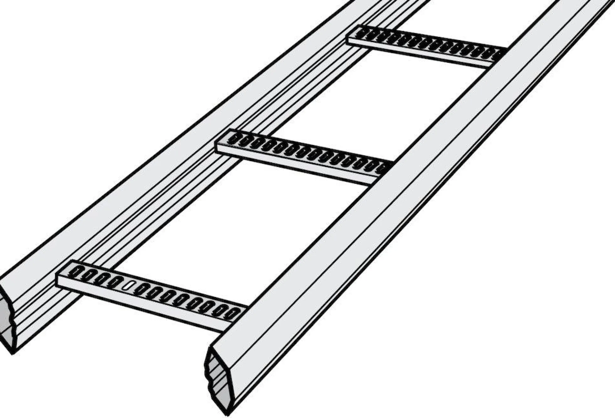 Kabelstige KHZP, 400 mm, 6 meter, varmgalvaniseret - 6 meter