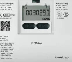 Kamstrup Multical 403 varmemåler, 260 mm, G1.1/4" B (R1") retur, 6,0 m3/h