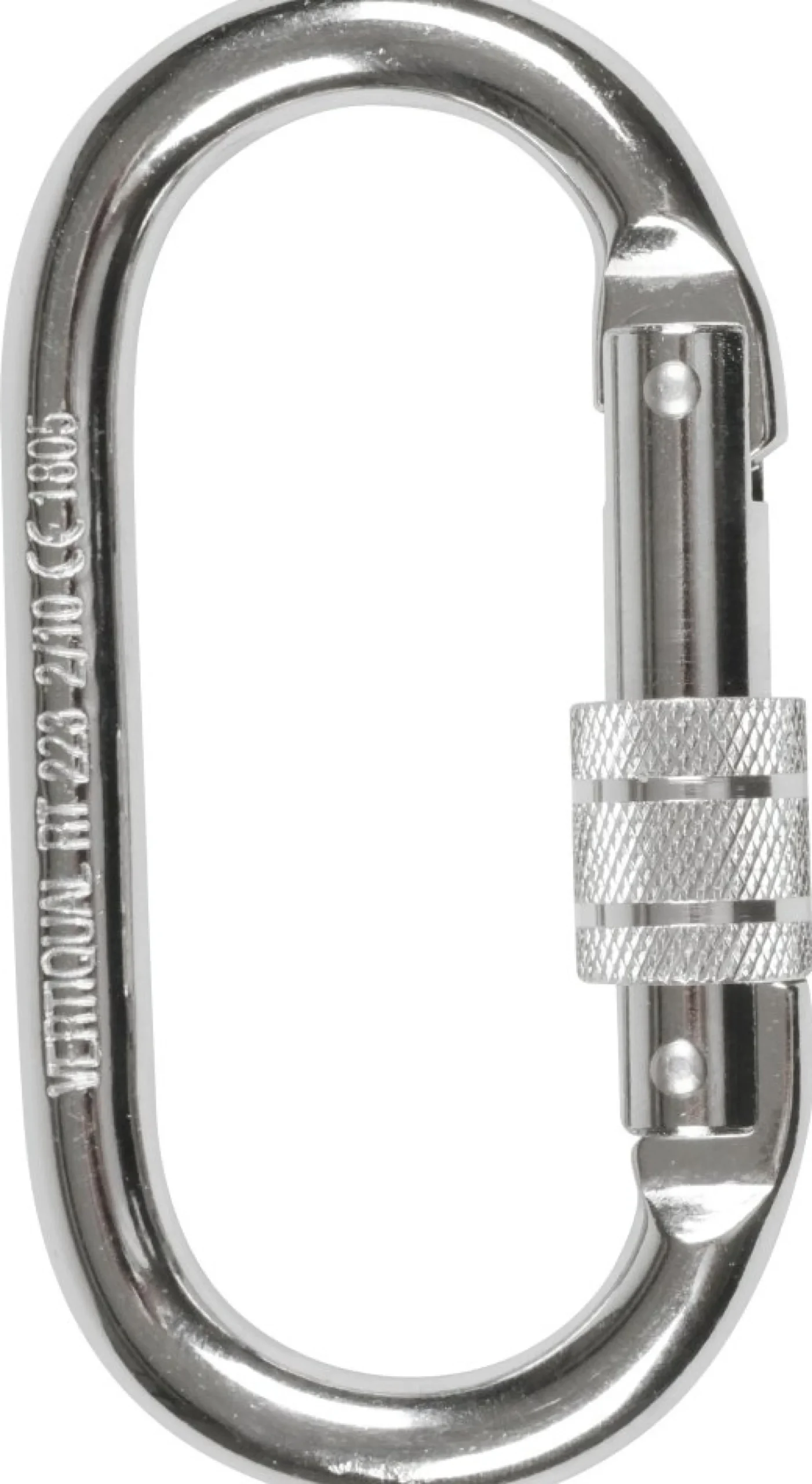 Karabinhage Comfort stål, skrue låsning, 18 mm åbning, 110 mm, 58 mm, EN362