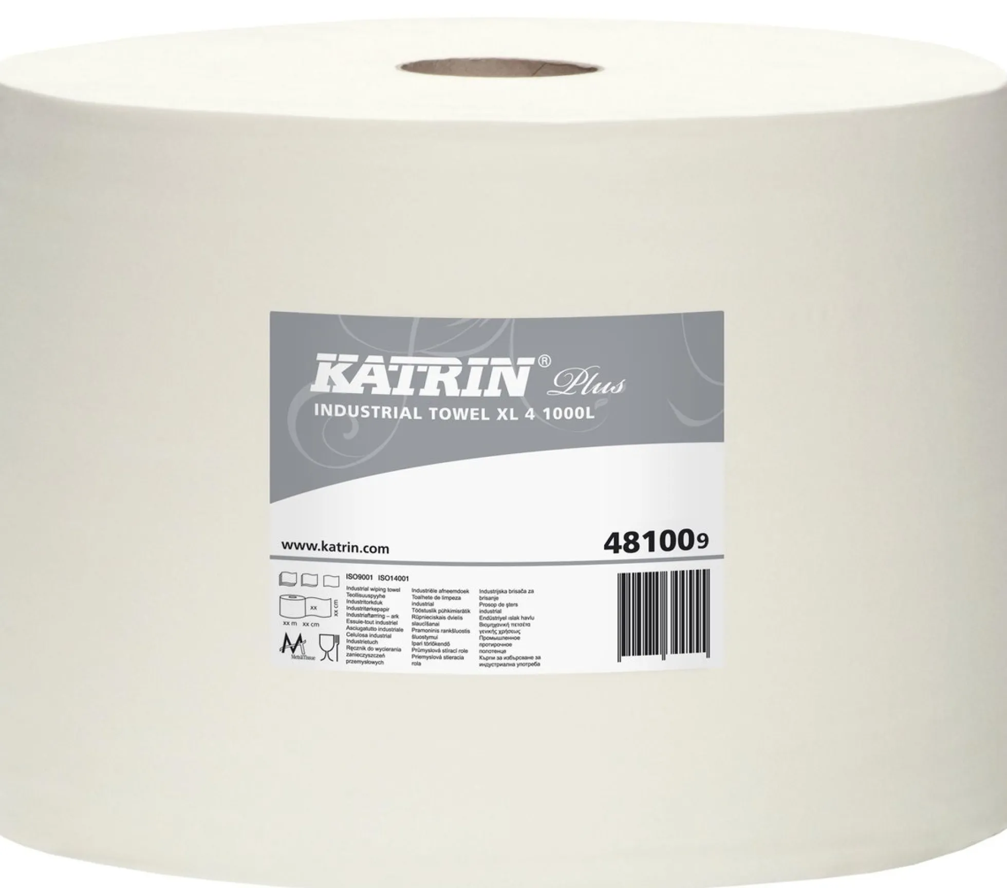 Katrin Plus XL 4 1000, aftørringsrulle, 4-lags, Ø36 cm x 360 meter