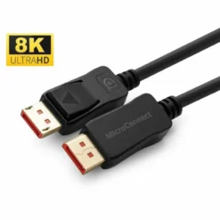 8K Displayport 1.4 kabel, sort, forgyldte stik, understøtter 8K*60Hz (7680 x 4320), OD: 7,3 mm, Displayport version 1.4