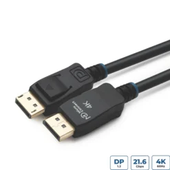 4K DisplayPort 1.2 kabel, sort, 4K*2K@60Hz, OD 6.0 mm, CU, forgyldte stik