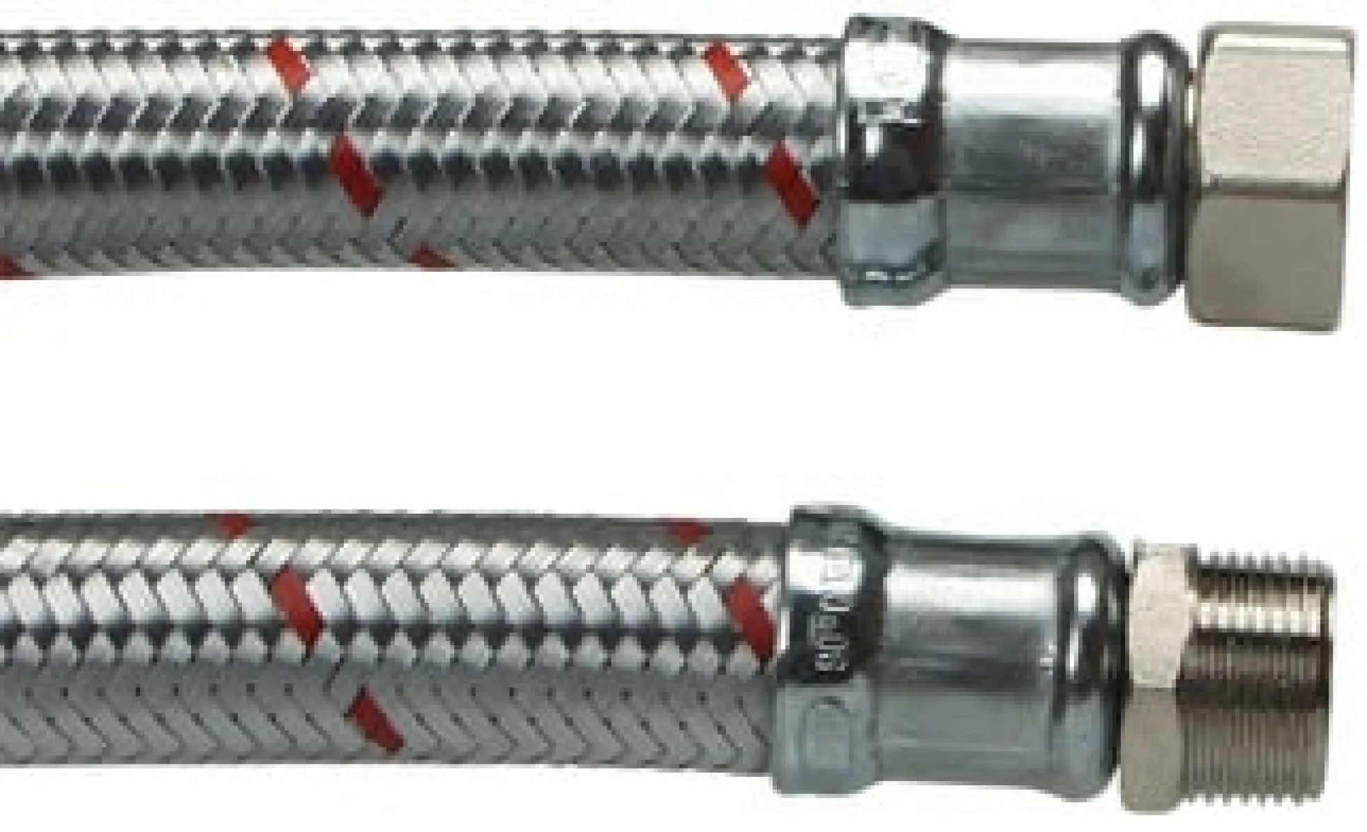 Kedelslange af EPDM gummi med galvaniseret flet, omløber og nippel, ¾" x ¾"