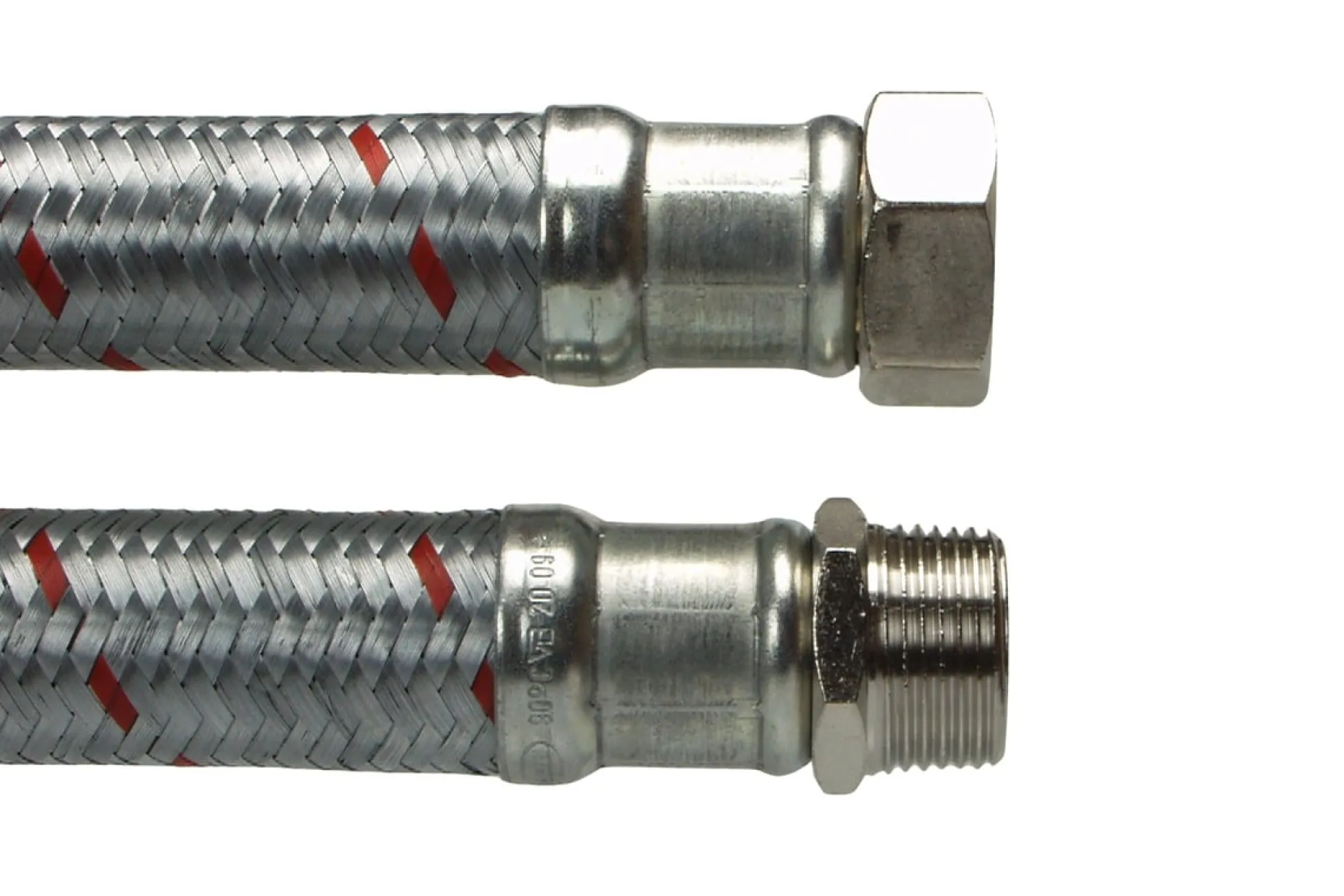 Kedelslange, EPDM, 1" tilslutning, 25mm udvendig, 1000mm længde, stålarmering, galv., ej til brugsvand