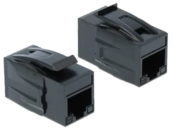 Keystone modul RJ45 jack > RJ45 jack Cat.6A UTP, sort - Delock