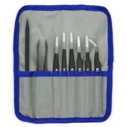 Kingsdun tip set, 8 parts, ESD, tweezers, sort