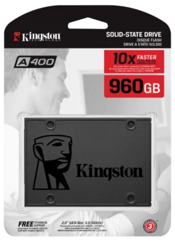 Kingston A400 SSD, 960GB, SATA3, 2.5" SSD, 7mm højde