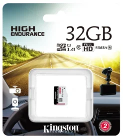 Kingston 32GB microSDHC Endurance, 95MB/s læsehastighed, 30MB/s skrivehastighed, C10, A1, UHS-I, sort