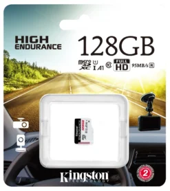 Kingston microSDXC Endurance kort, 128GB, 95R/45W, C10, A1, UHS-I, sort