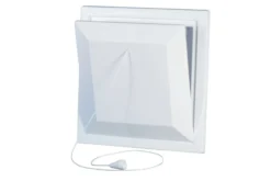 Klapventil 150 x 150 mm, lukket model, hvid, type 111
