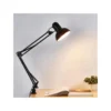 klassisk sort arkitektlampe, inkl. fod og bordklemme, E27 fatning, uden lyskilde