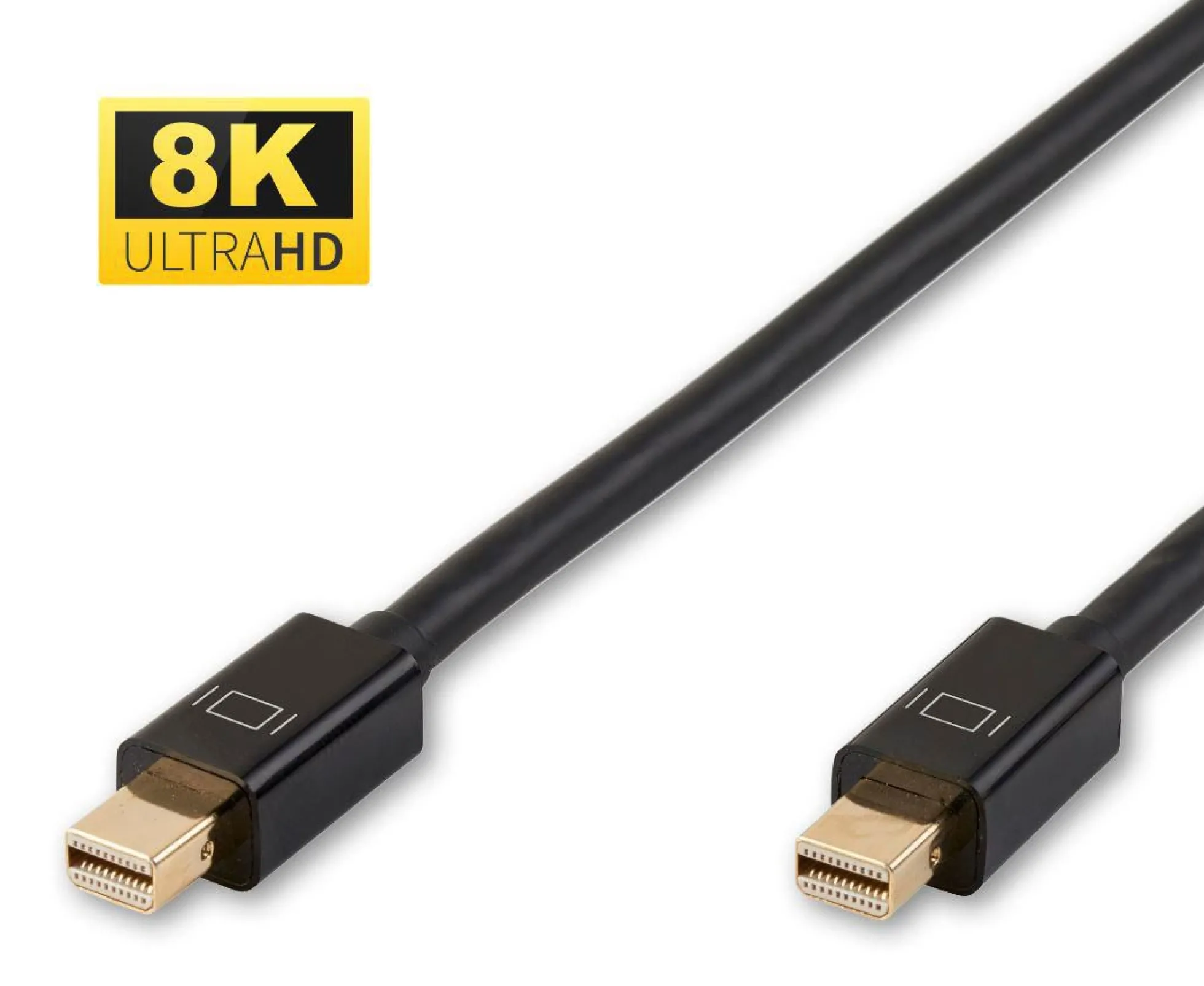 8K Mini DisplayPort kabel, version 1.4, forgyldte stik, maks. opløsning 8K 60Hz - MicroConnect