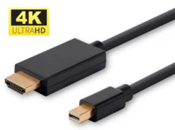 4K Mini DisplayPort til HDMI kabel, inkl. lydoverførsel, sort, forgyldte stik, 4K@60Hz - MicroConnect