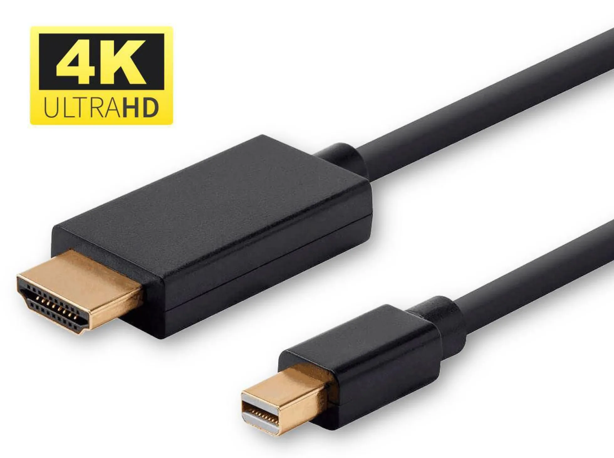 4K Mini DisplayPort til HDMI kabel, inkl. lydoverførsel, sort, forgyldte stik, 4K@60Hz - MicroConnect