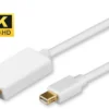 4K Mini DisplayPort til HDMI kabel, 3 meter, hvid, med lydoverførsel og forgyldte stik, opløsning 4K*2K@30Hz - MicroConnect