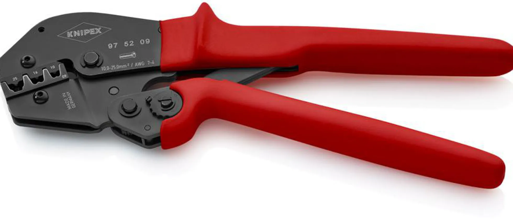 KNIPEX crimptang, 250 mm, til kabeltyller 10 / 16 / 25 mm²