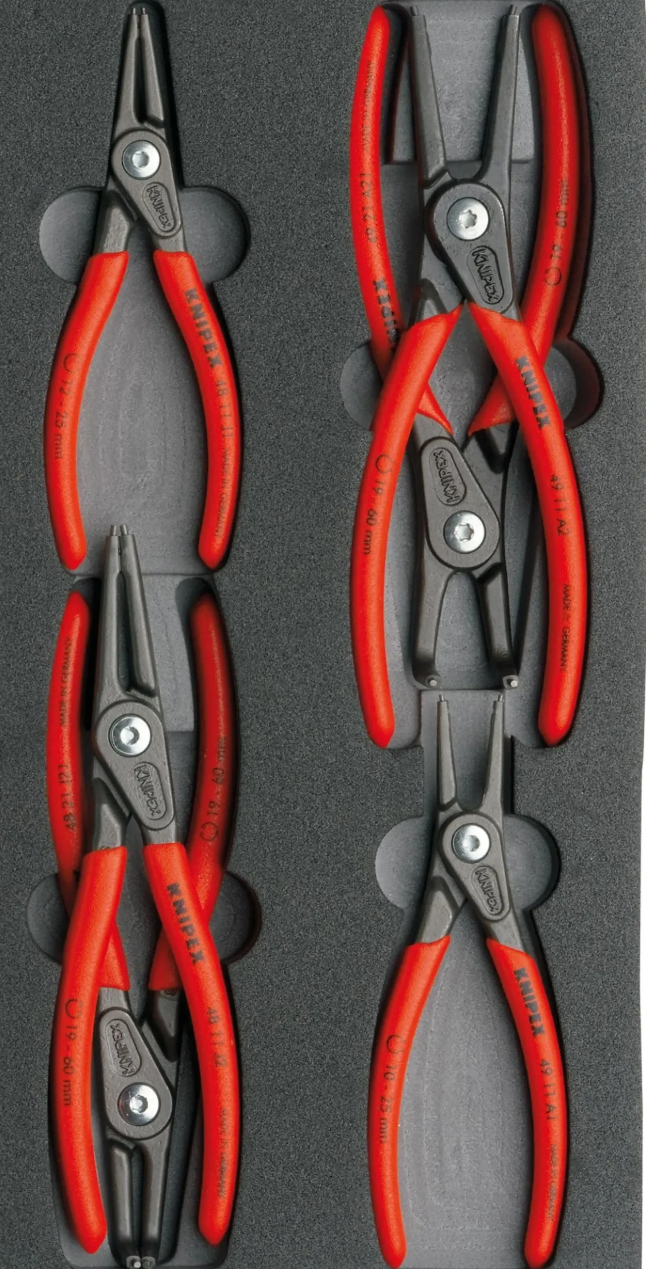 Knipex låseringstangsæt, 6 stk, 12-60 mm