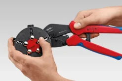 KNIPEX Multicrimp® crimptang, 250 mm, med 5 skifteindsatser
