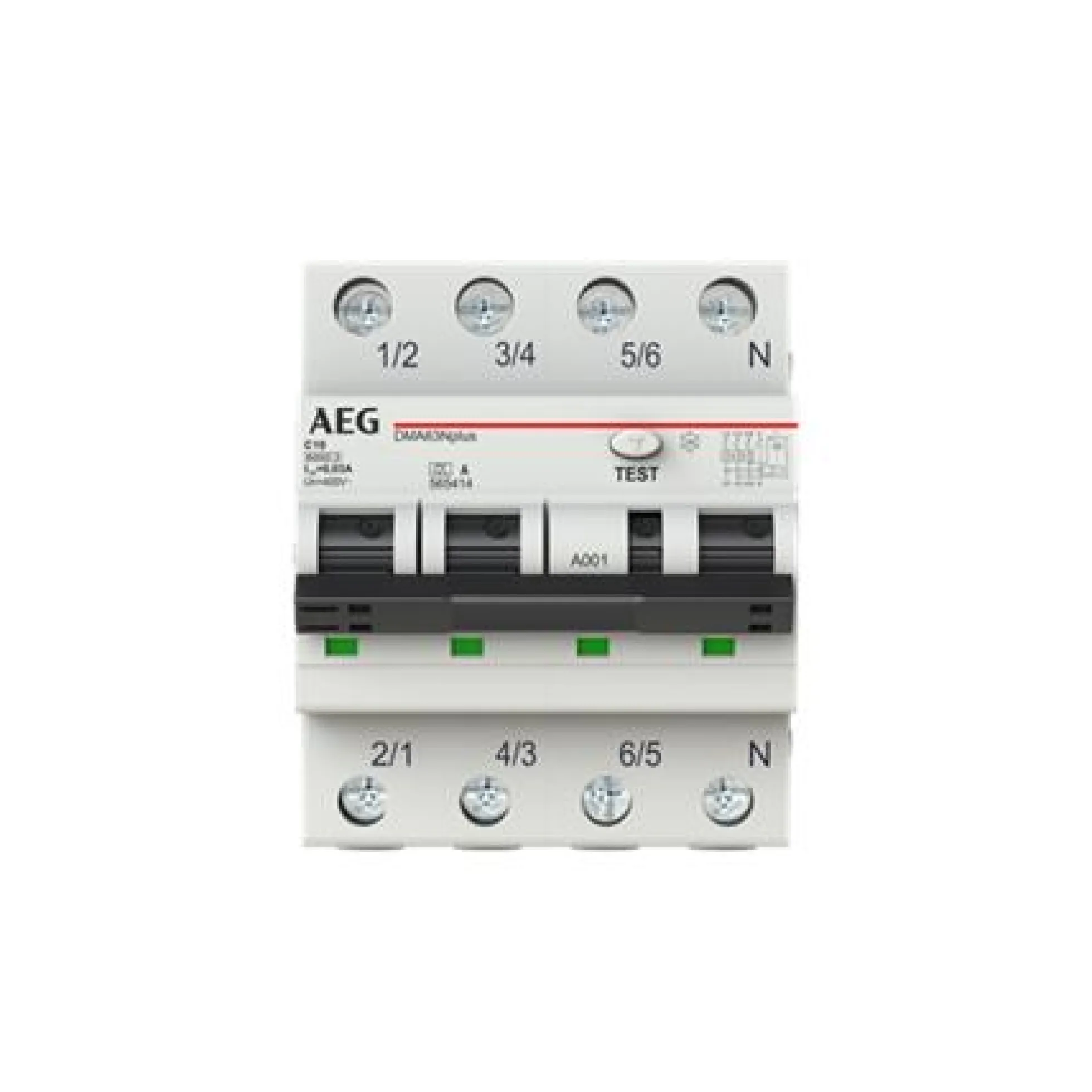 Kombiafbryder 10A, 30mA, C, 3P+N, 4M