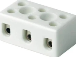 Kronemuffe, porcelæn, 3P, 10 mm², med hul