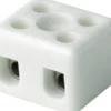 Kronemuffe porcelæn, 2P, 10mm², med montagehul, 20x24x23 mm